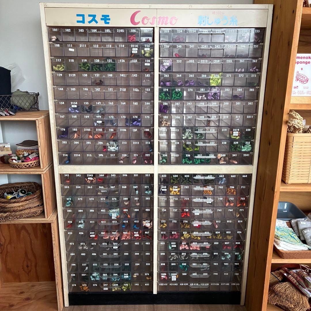 刺繍糸棚　什器　昭和レトロ　COSMO