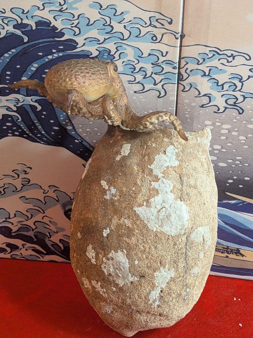 室町時代〜江戸時代頃瀬戸内海海上がり蜂尻形素焼古陶磁器２３センチ蛸壺オブジェ飾り