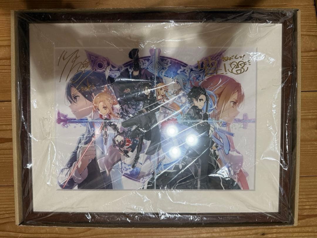 ソードアート・オンライン著者＆イラストレーター 箔押しサイン入り複製原画セット