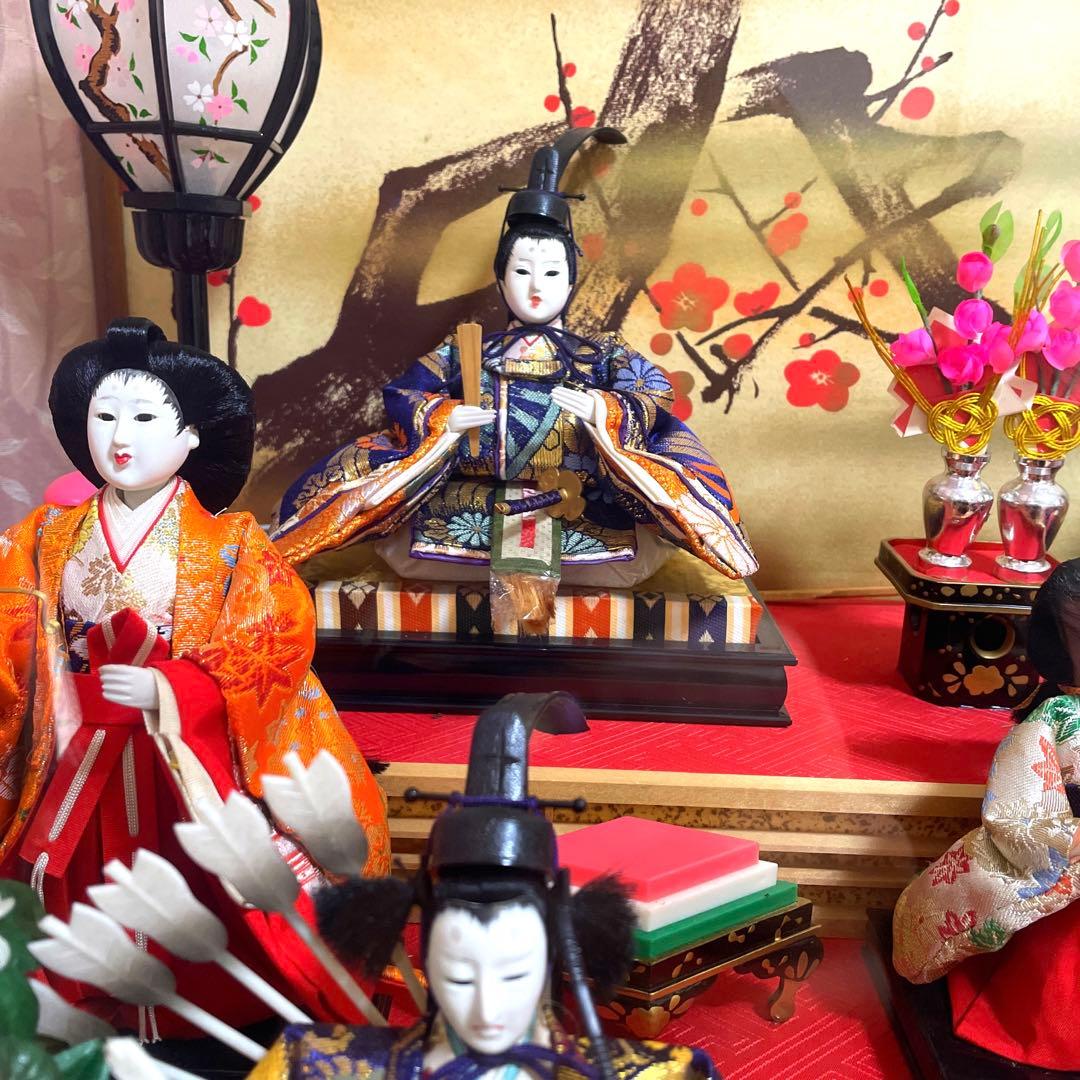 昭和 レトロ 雛人形 三段雛 ガラスケース入り