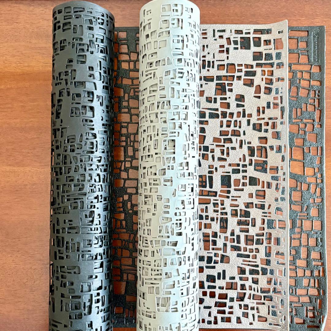 Chilewich チルウィッチ テーブルランナー シルバー ブラック 2枚組