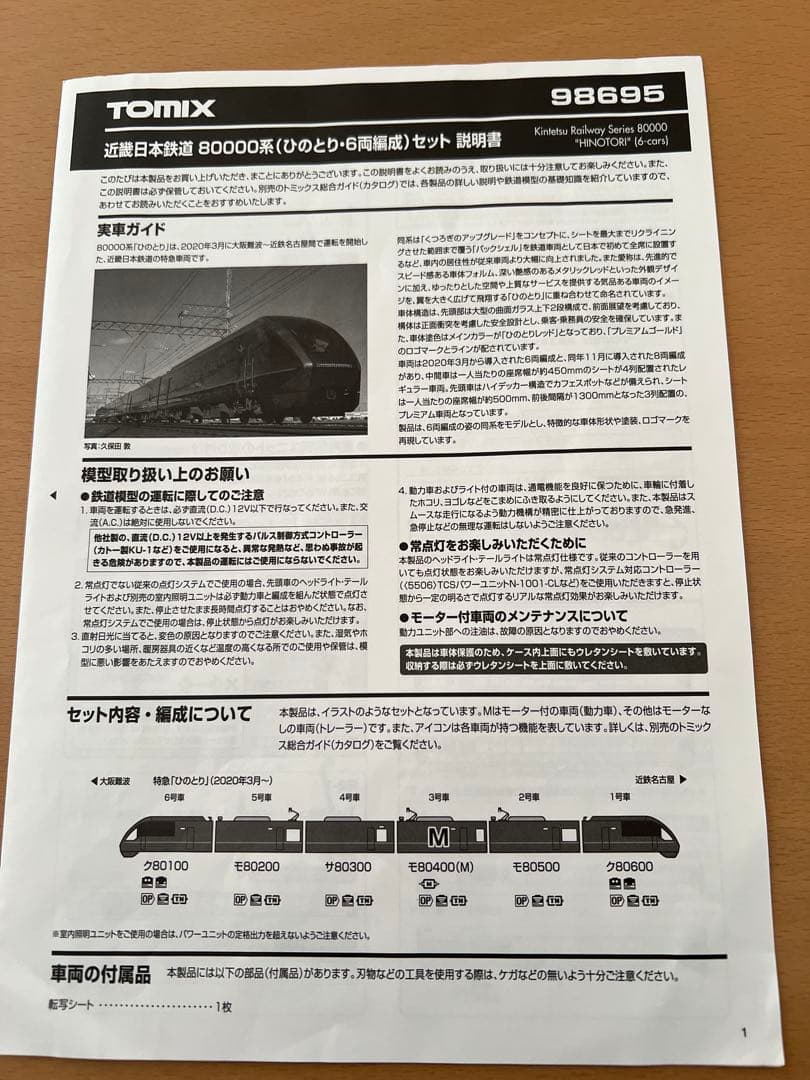 TOMIX 近鉄日本鉄道 80000系 6両編成