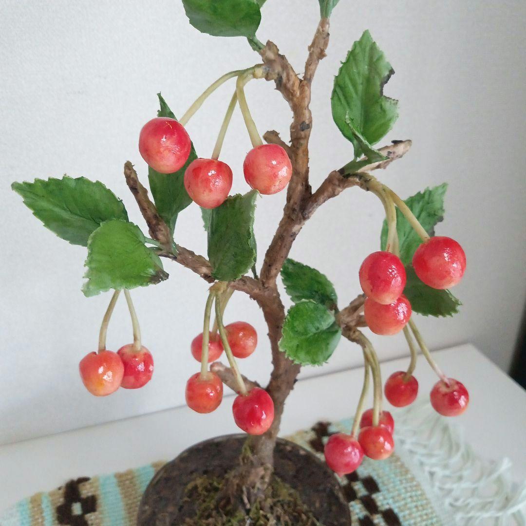 専用 さくらんぼの盆栽 クレイフラワー