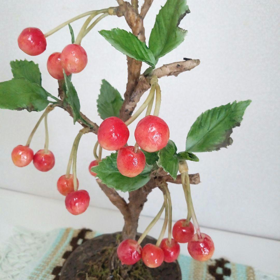 専用 さくらんぼの盆栽 クレイフラワー