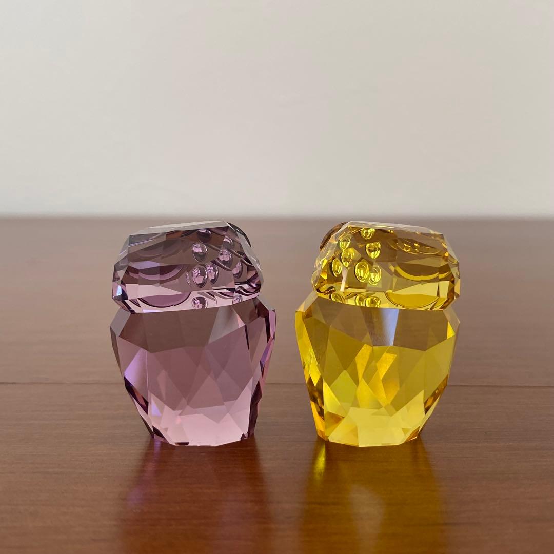 SWAROVSKI スワロフスキー クリスタル フクロウ ペア 置物