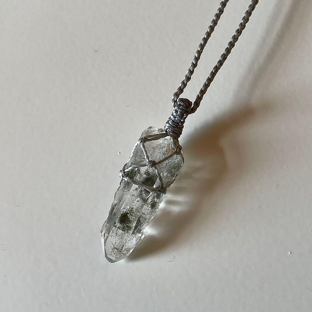ヒマラヤ水晶 ガネッシュヒマール ＊ マクラメペンダント ネックレス 13