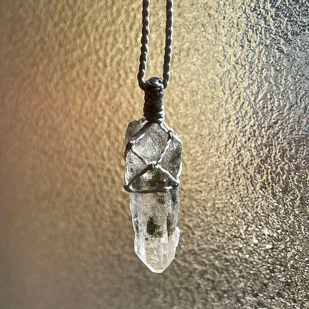 ヒマラヤ水晶 ガネッシュヒマール ＊ マクラメペンダント ネックレス 13