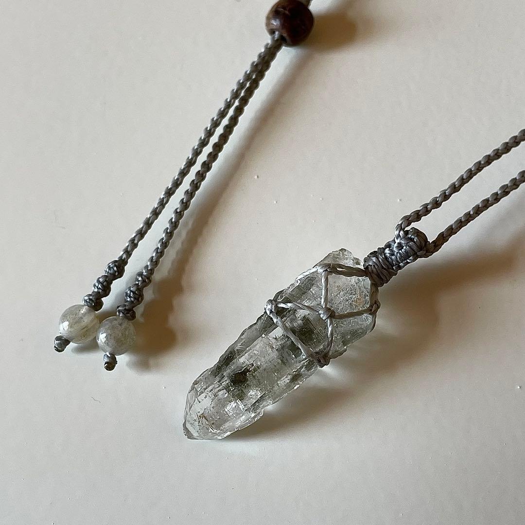ヒマラヤ水晶 ガネッシュヒマール ＊ マクラメペンダント ネックレス 13
