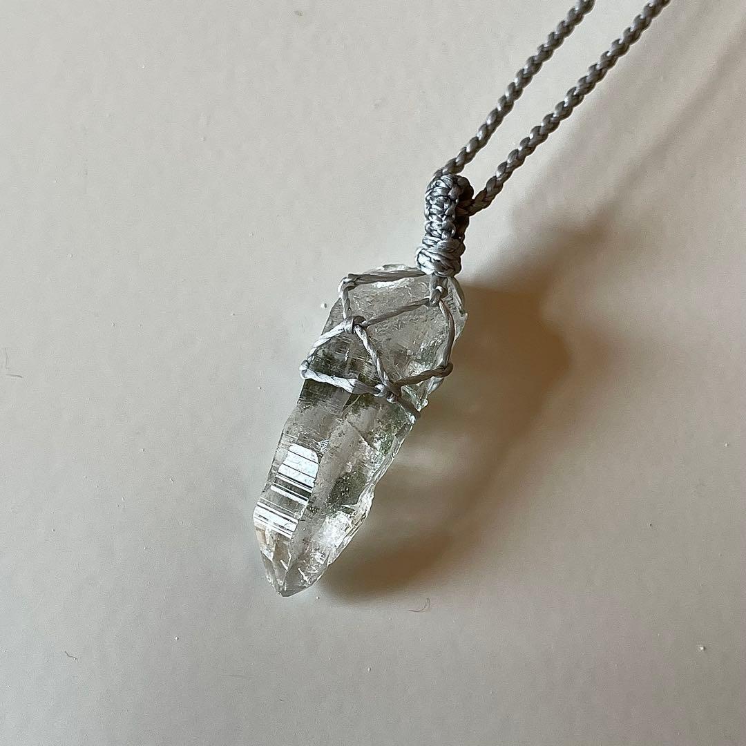 ヒマラヤ水晶 ガネッシュヒマール ＊ マクラメペンダント ネックレス 13