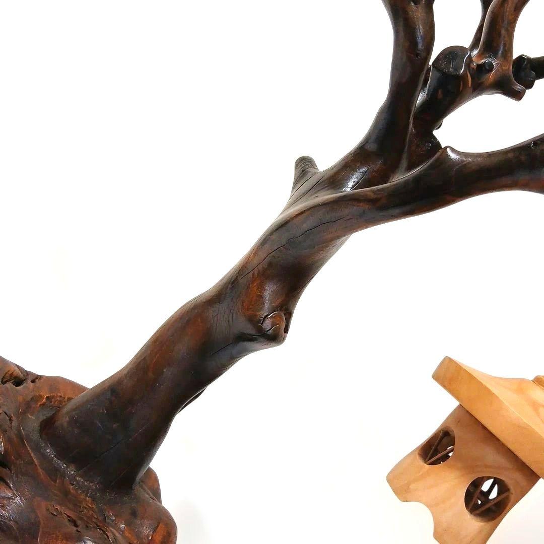 天然木 流木 灯籠 置物 バードアスレチック 止まり木 インテリア 工芸品