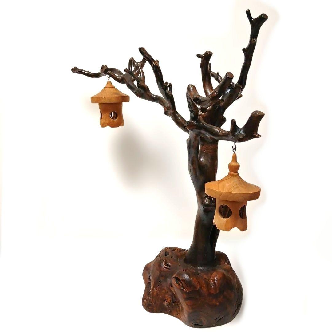 天然木 流木 灯籠 置物 バードアスレチック 止まり木 インテリア 工芸品