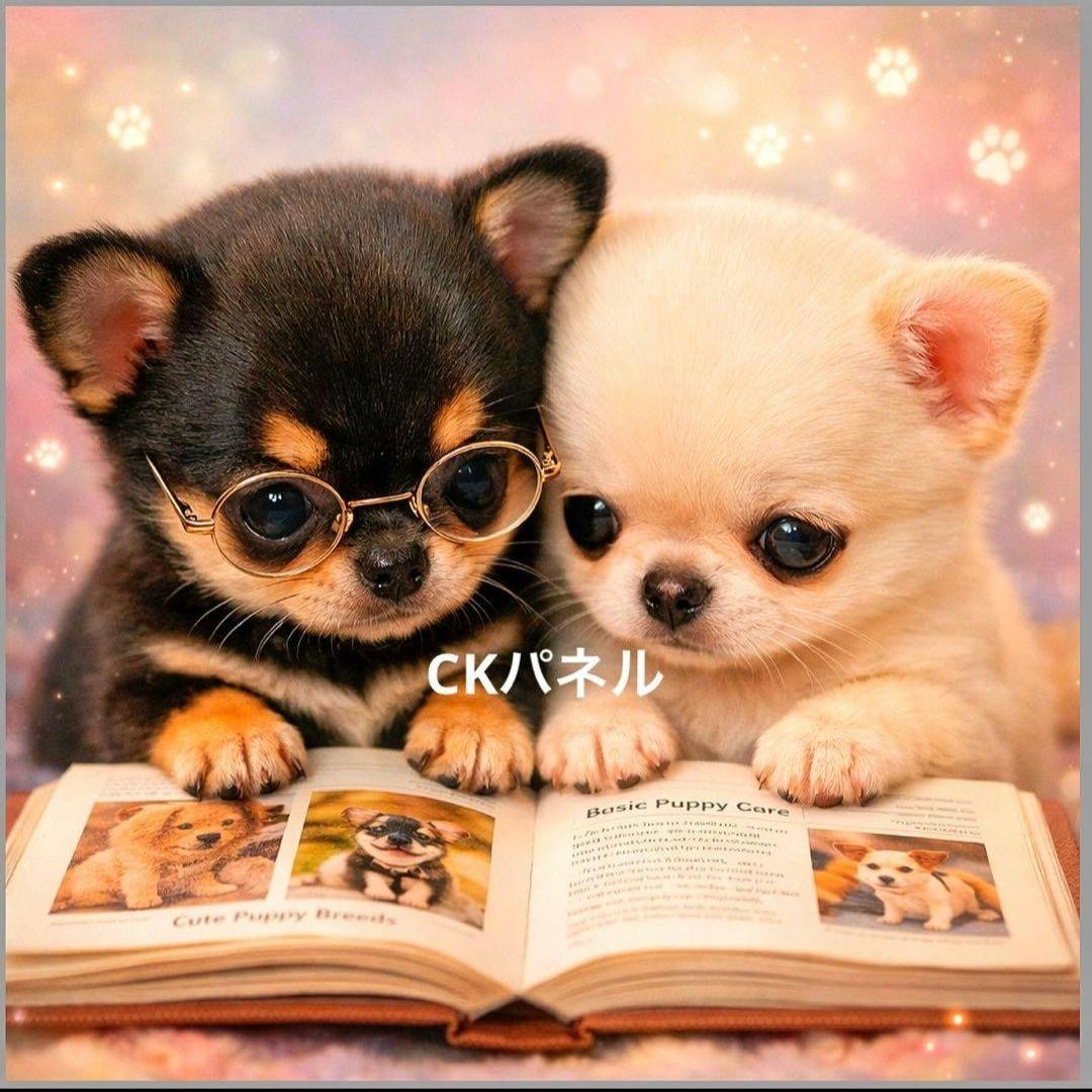 激レア本を読むチワワパネル生地　ハンドメイド