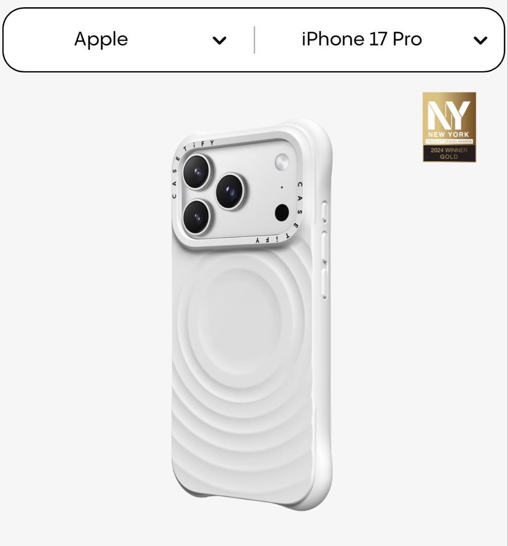 CASETiFY ウェーブ シリコンケース iPhone17pro- ホワイト
