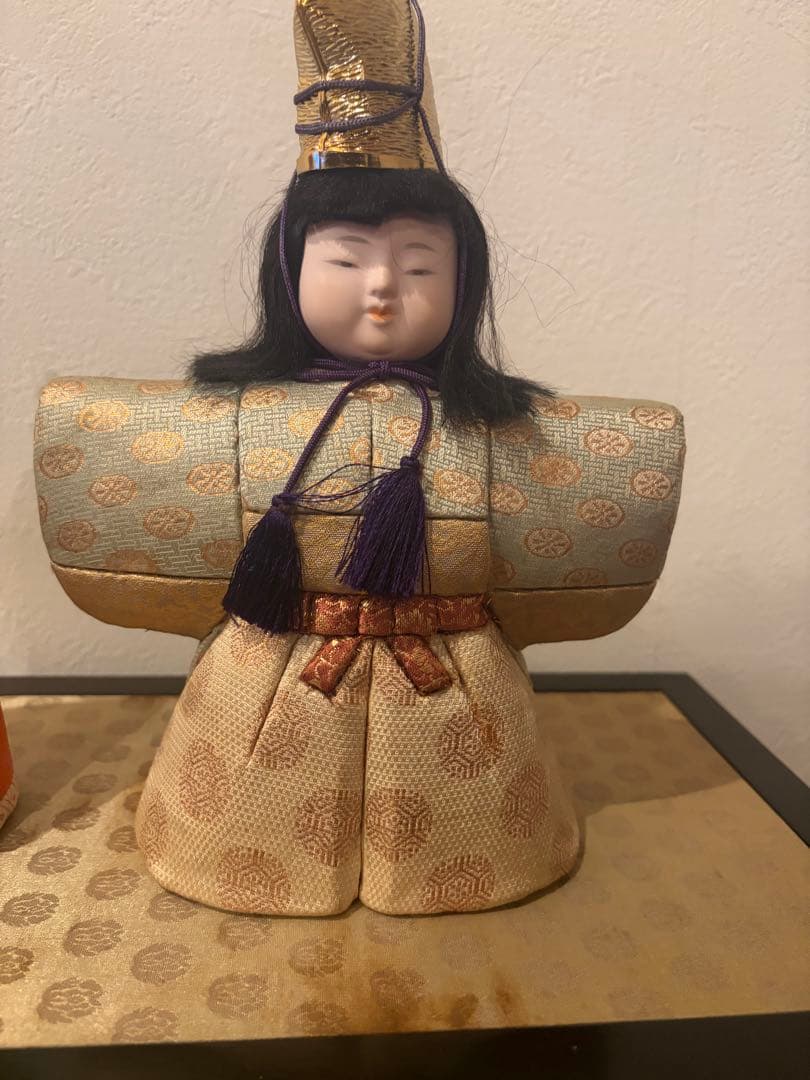 【希少】伝統工芸 真多呂作 立雛 木目込み人形 雛人形 伝統工芸品 飾台・木札付