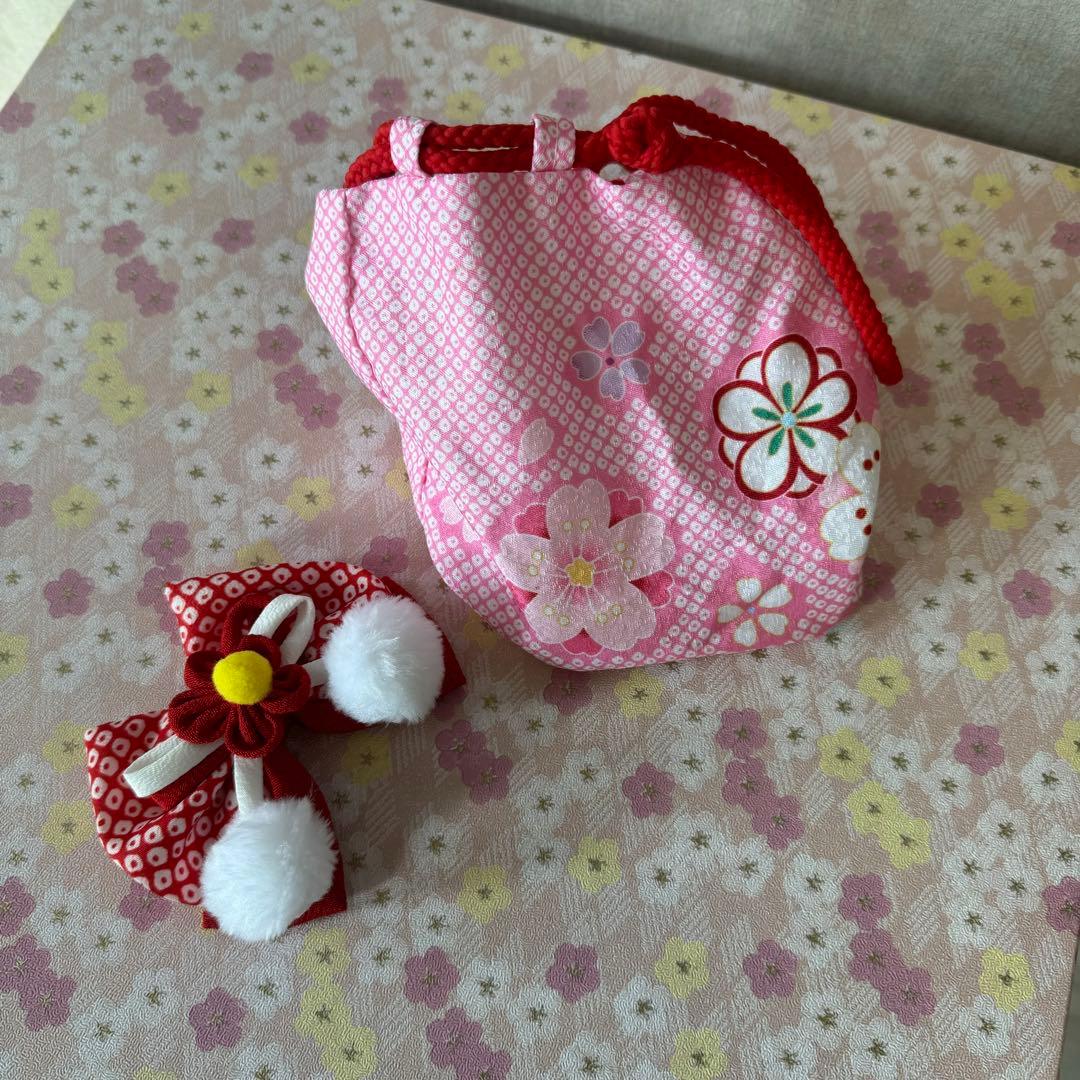 七五三　３歳　着物　着物フルセット　ピンク　美品　三歳