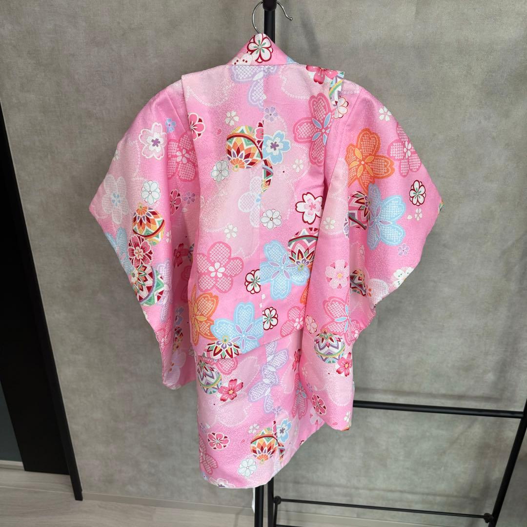 七五三　３歳　着物　着物フルセット　ピンク　美品　三歳