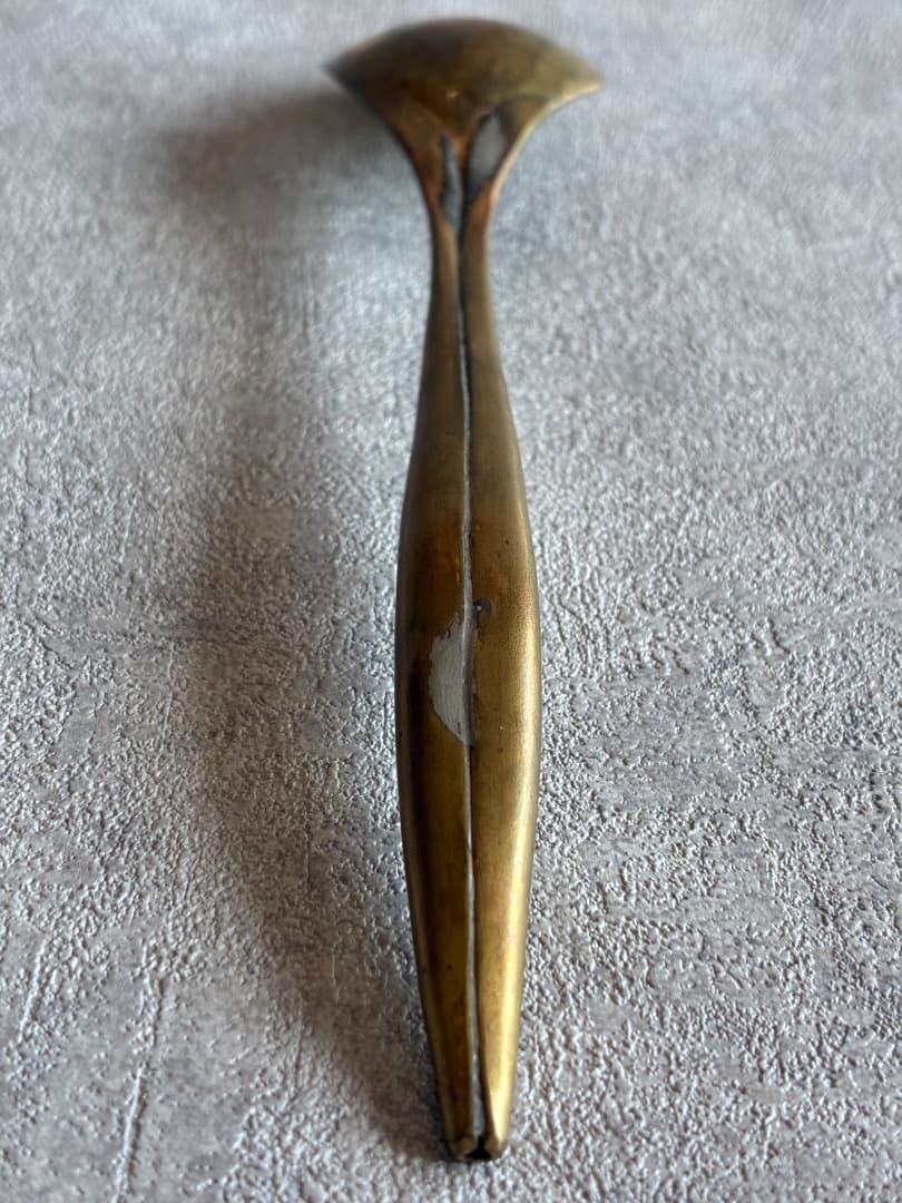 作家もの・・・真鍮製 槌目模様スプーン 19.5cm ハンマードスプーン