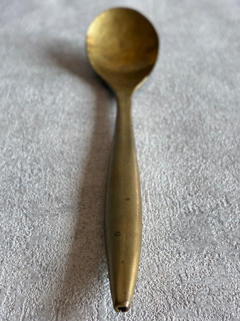 作家もの・・・真鍮製 槌目模様スプーン 19.5cm ハンマードスプーン