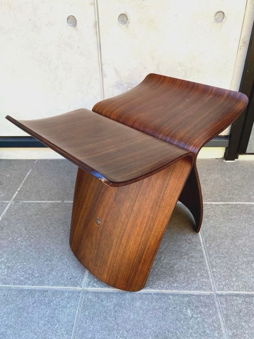 【vintage】 天童木工 バタフライスツール tendo 旧タグ　柳宗理