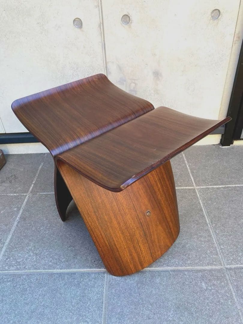 【vintage】 天童木工 バタフライスツール tendo 旧タグ　柳宗理