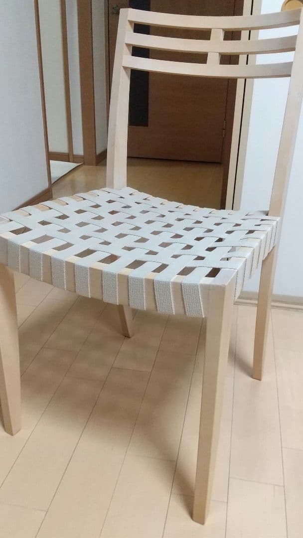 リッツウェル 木製編み込みデザインダイニングチェア