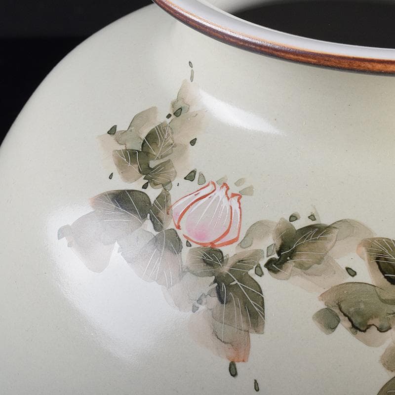 九谷焼　伝統工芸士　中村陶志人作　色絵　花雀文瓶　箱蓋無し　C　R7743B