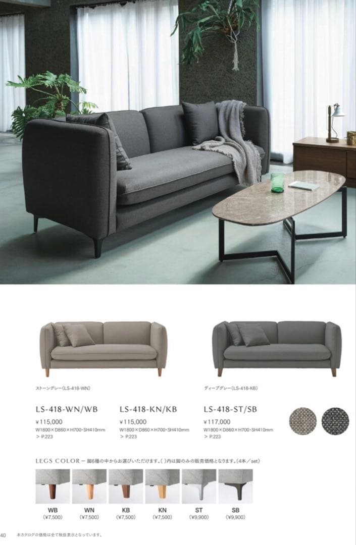 ディープグレー グレー 2人掛けソファ 2つのクッション付き 送料込み