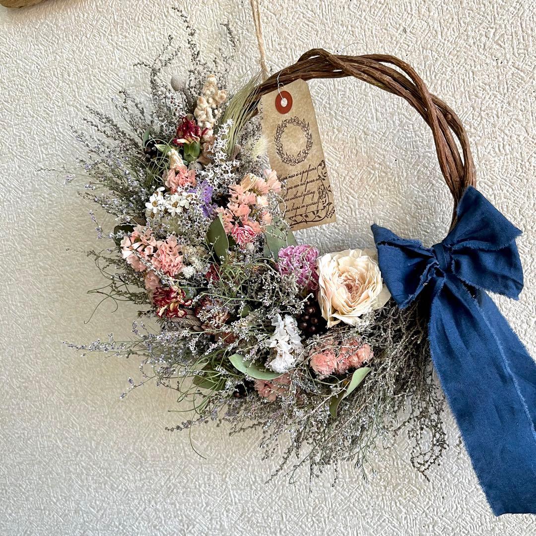 ドライフラワーリース　フラワーリース