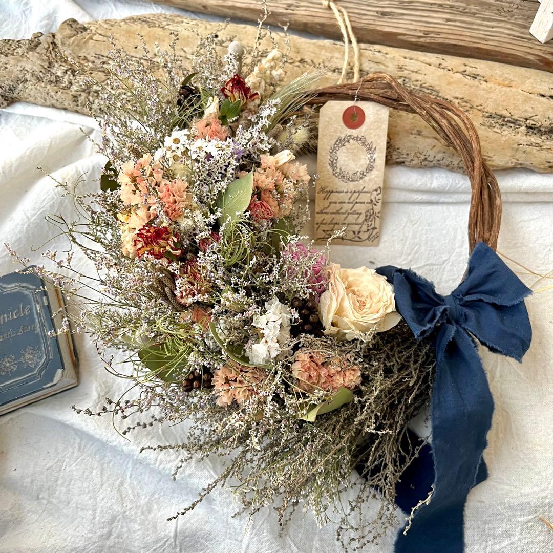 ドライフラワーリース　フラワーリース