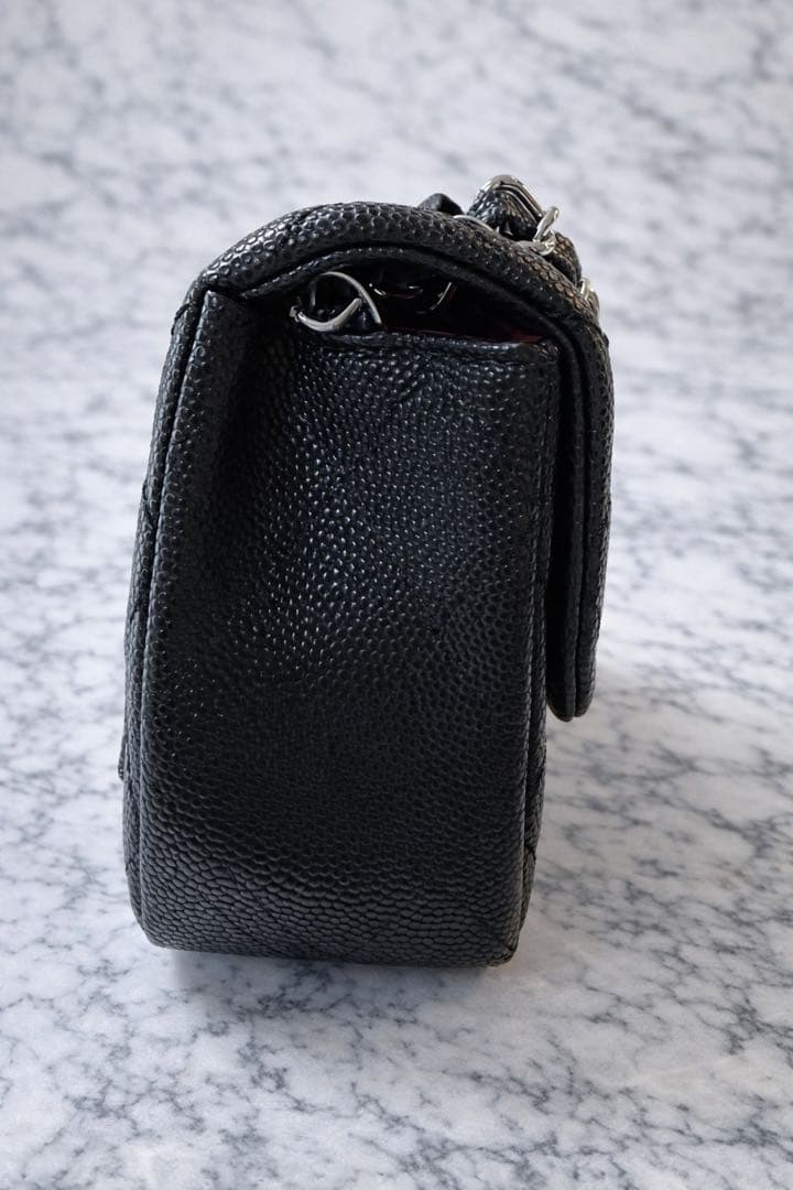 CHANEL ノベルティ ミニマトラッセ キャビアスキン風 チェーンショルダー