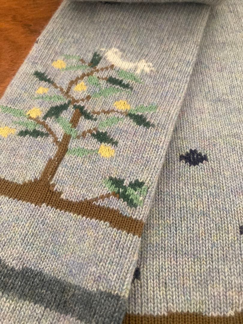 ANTIPAST アンティパスト　ミニマフラー 小鳥 とり 水色