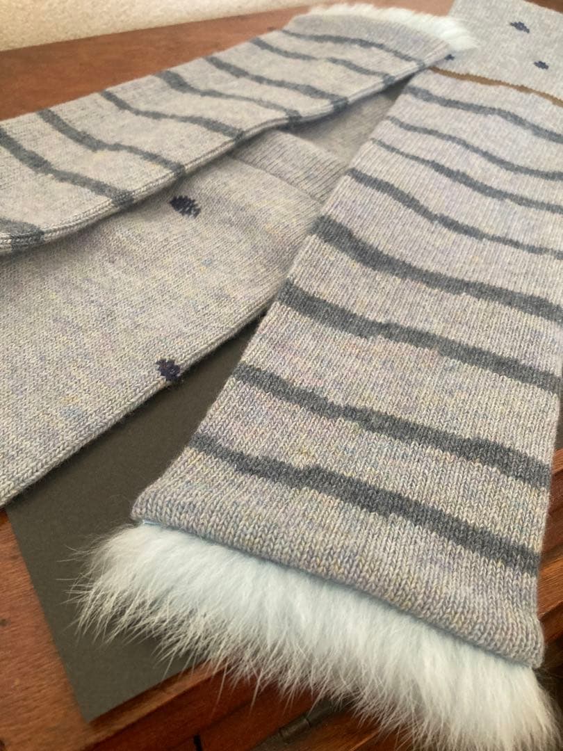 ANTIPAST アンティパスト　ミニマフラー 小鳥 とり 水色