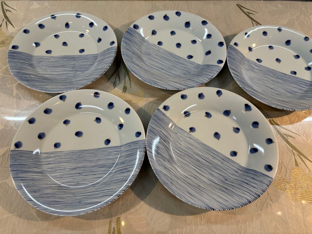 有田焼/藤巻窯 蛍絵8寸皿揃い（５枚）