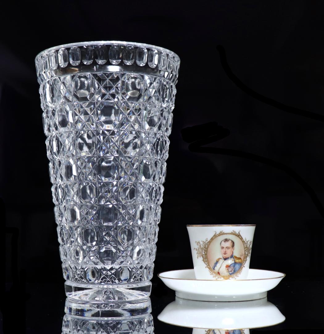 オールド・バカラ 大型サイズ 24cm1.8kg ディアマン・ピエーリー切子花瓶