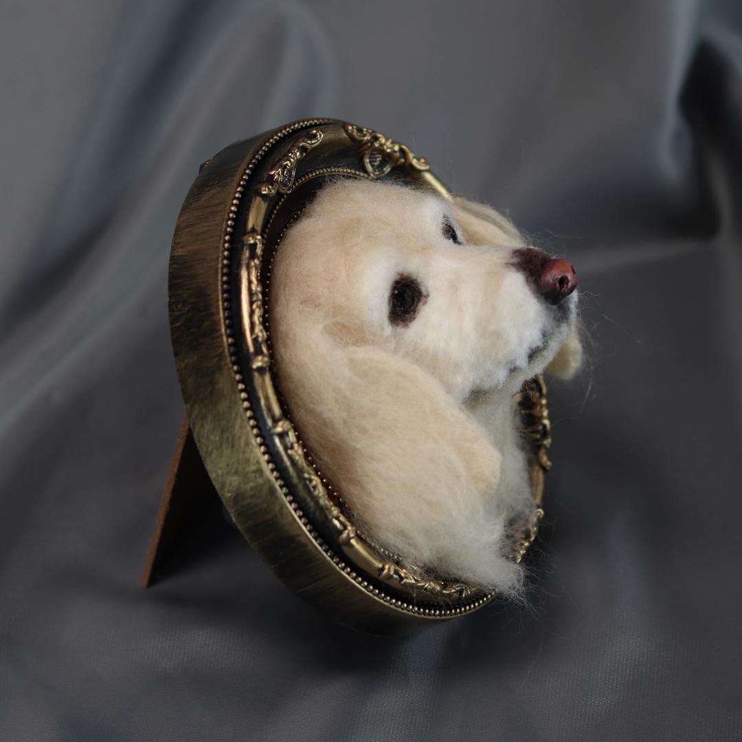 羊毛フェルト　犬　ハンドメイド　オーダー　フレーム　ゴールデン・レトリーバー