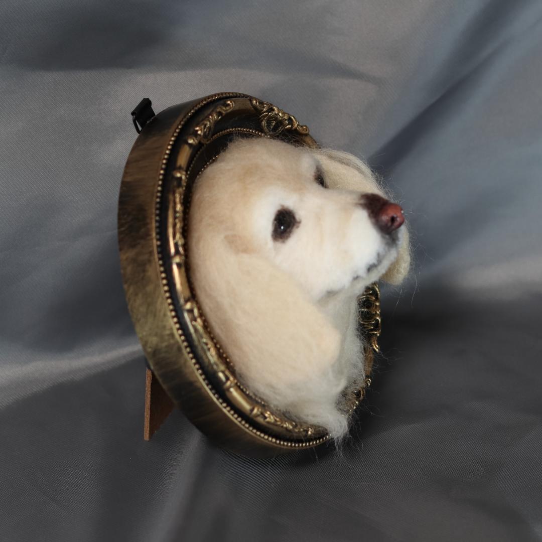 羊毛フェルト　犬　ハンドメイド　オーダー　フレーム　ゴールデン・レトリーバー