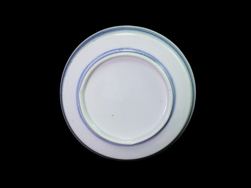 古伊万里　色絵　垣根に椿の図　4寸皿　５枚　F018AS-fbrn