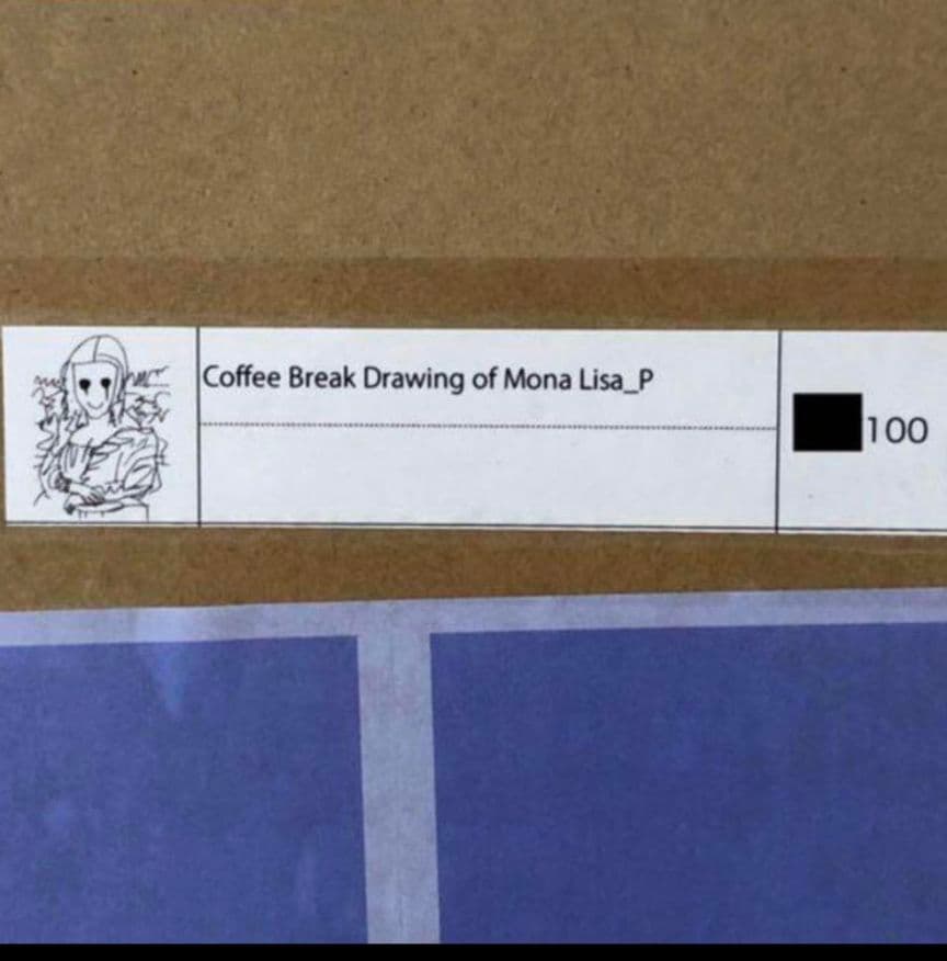 版画 MADSAKI Coffee Break Drawing Mona Lisa