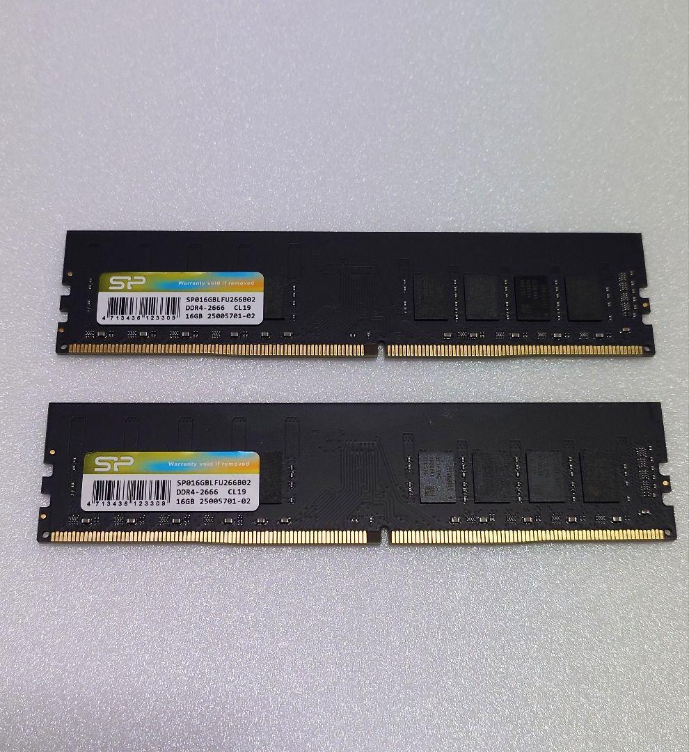SP DDR4 メモリ 2666MHz 16GB ×2 32GB 【動作確認済】