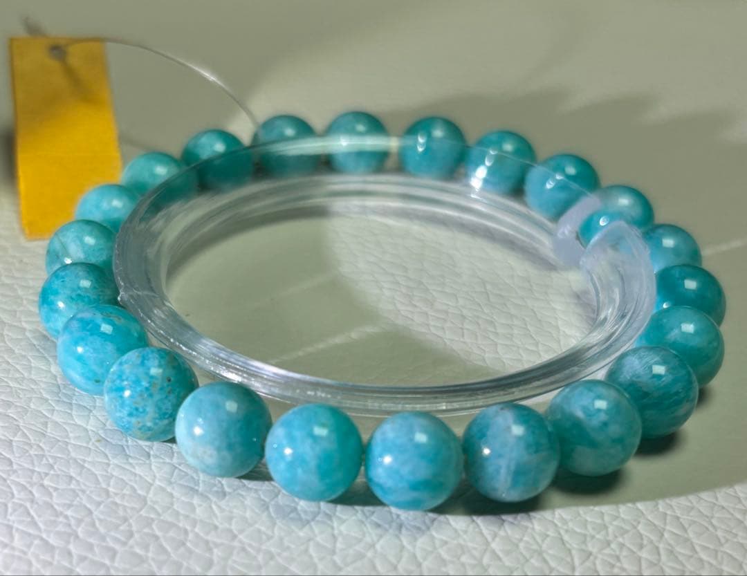アマゾナイト　ブレスレット 8㎜玉　径15.5㎝　BRA-0139
