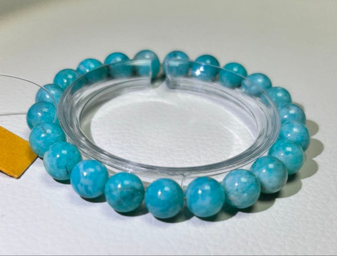 アマゾナイト　ブレスレット 8㎜玉　径15.5㎝　BRA-0139