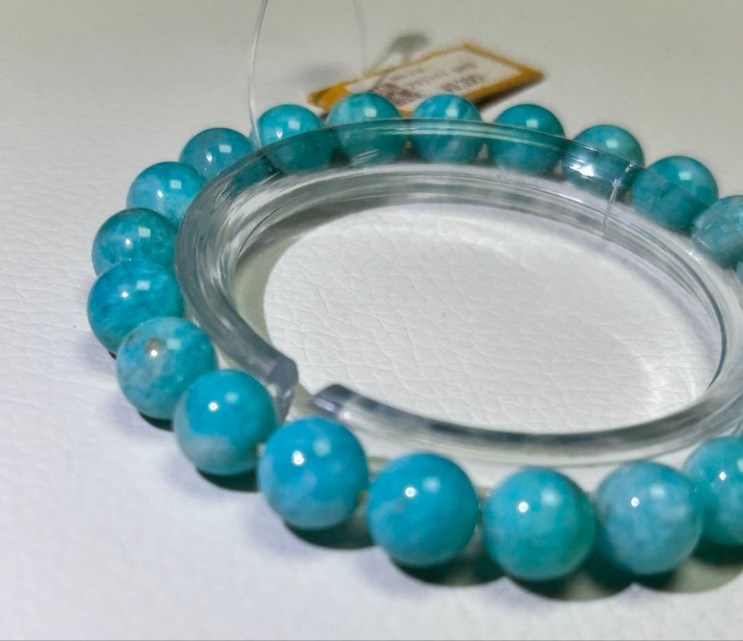 アマゾナイト　ブレスレット 8㎜玉　径15.5㎝　BRA-0139