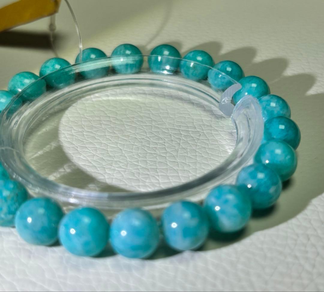 アマゾナイト　ブレスレット 8㎜玉　径15.5㎝　BRA-0139