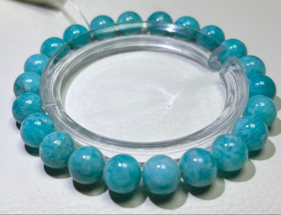 アマゾナイト　ブレスレット 8㎜玉　径15.5㎝　BRA-0139