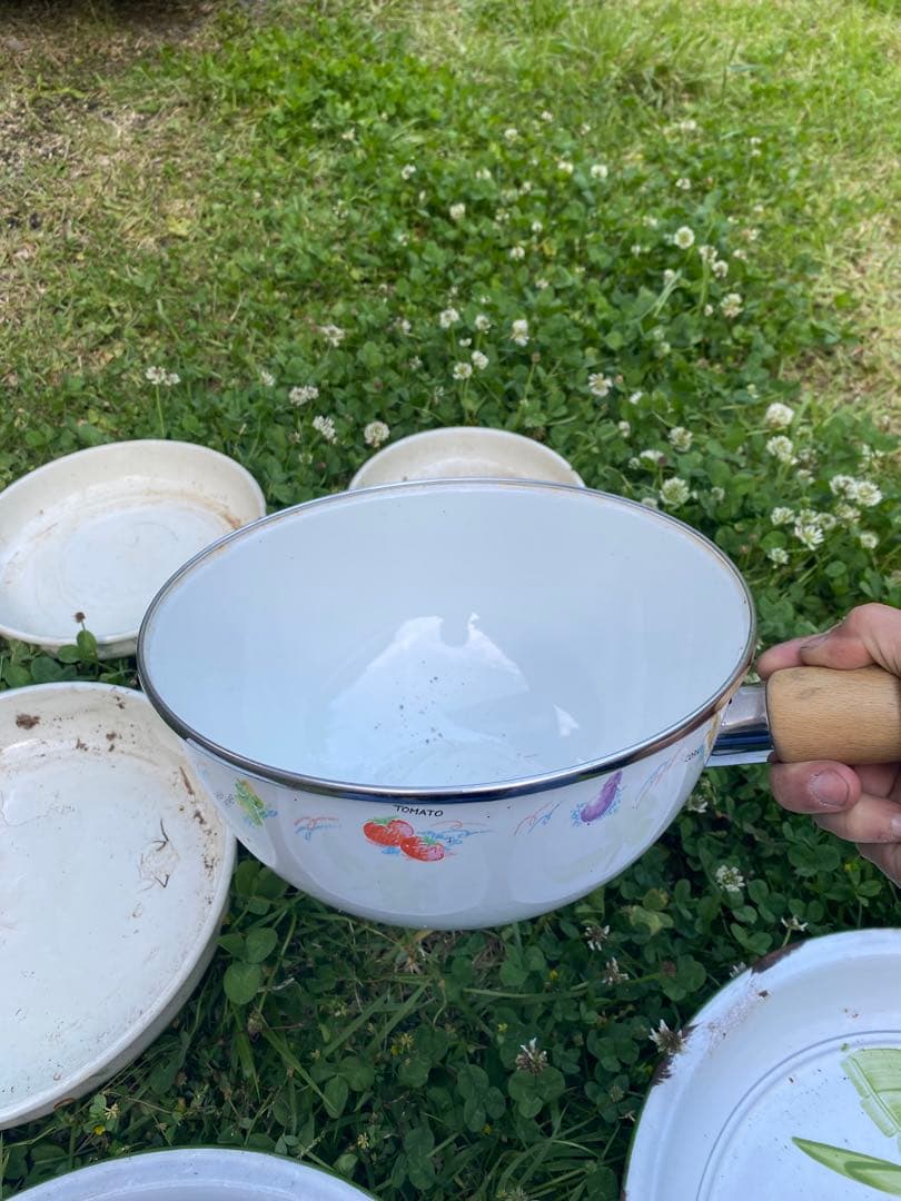 ホーロー　ビンテージ　　トレー　ジャンクガーデン　容器　お盆　まとめ　昭和レトロ