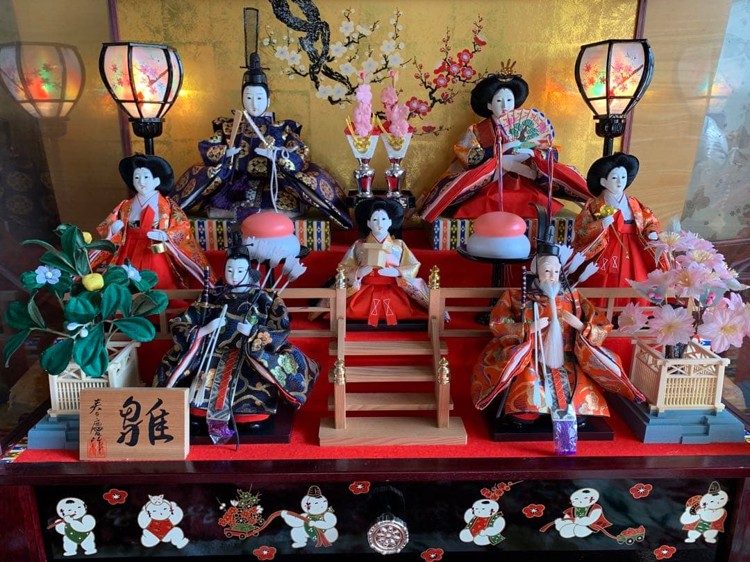 雛人形ケース付き　年代物