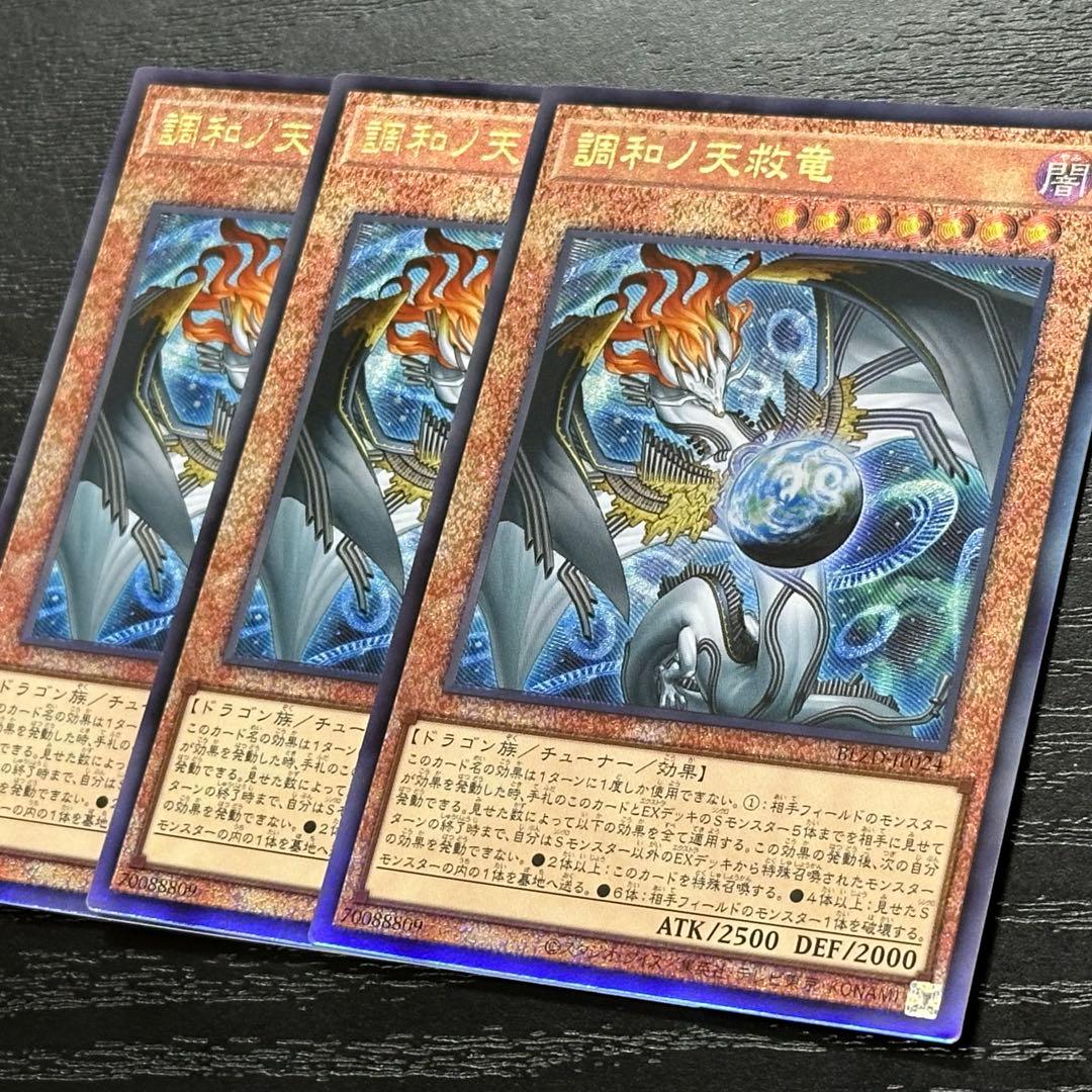 遊戯王 調和ノ天救竜 レリーフ 3枚