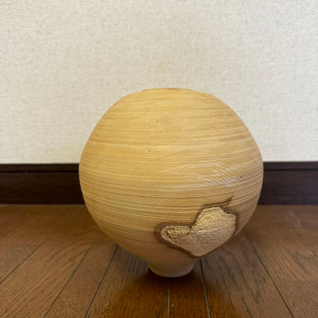 作者不明 木製くり抜きオブジェ 花器 民藝 古道具 作家 アート 骨董 古美術
