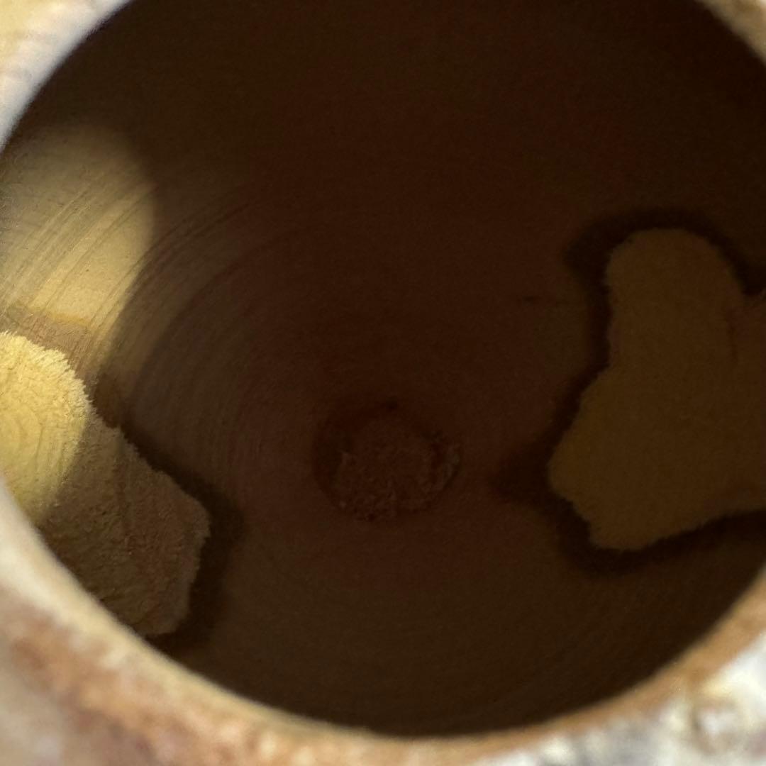 作者不明 木製くり抜きオブジェ 花器 民藝 古道具 作家 アート 骨董 古美術