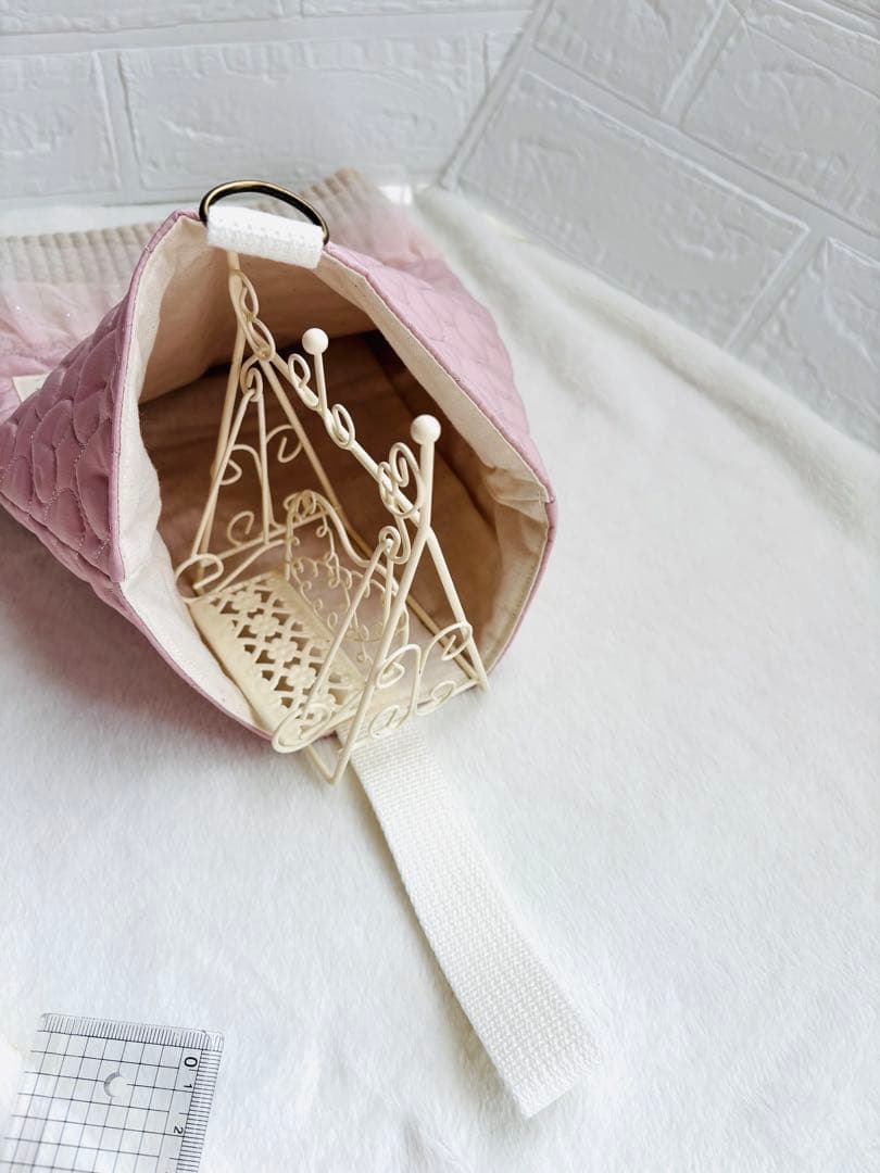 入学準備セット　4点セット　韓国ハートキルト生地　ピンク　ヌビ